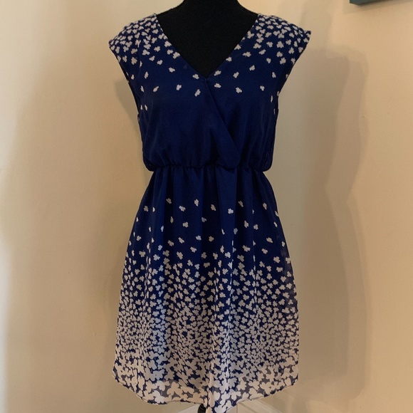 🦋 ECHOO Blue Butterfly Print Dress 🦋 - Picture 1 of 4